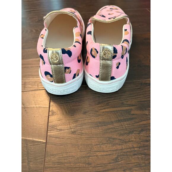 Lilly Pulitzer Julie Seeing Spots Pink Blossom Leopard Canvas Slip On Size 7 - Picture 2 of 5